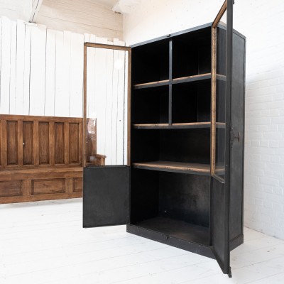 French industrial metal display cabinet, 1930