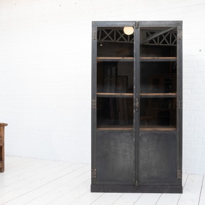 French industrial metal display cabinet, 1930