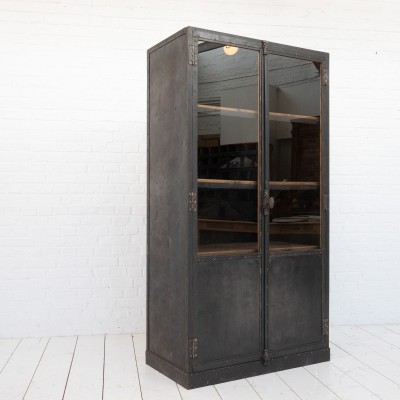 French industrial metal display cabinet, 1930