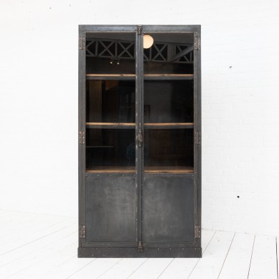 French industrial metal display cabinet, 1930