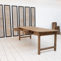 French  oak farm table, 19th century