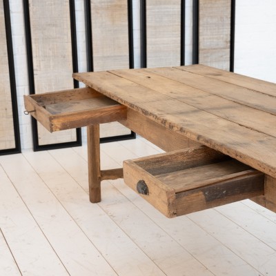 French  oak farm table, 19th century