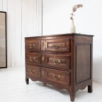 French Louis XVI period walnut chest of drawers, 18th century