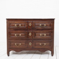 French Louis XVI period walnut chest of drawers, 18th century