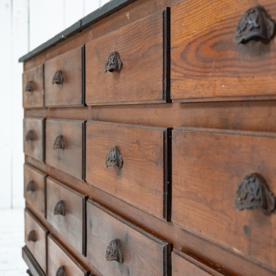 Wood and stone furniture with drawers, 1930