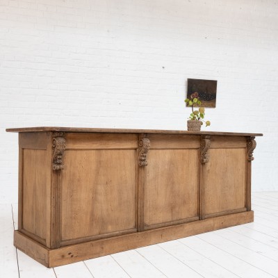 French oak shop counter, early 20th century