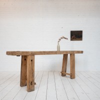 Primitive elm console table, 1900