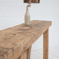 Primitive elm console table, 1900