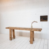 Primitive elm console table, 1900