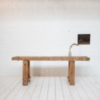 Primitive elm console table, 1900