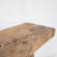 Primitive elm console table, 1900