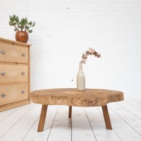 Table basse primitive en bois, début 20ème