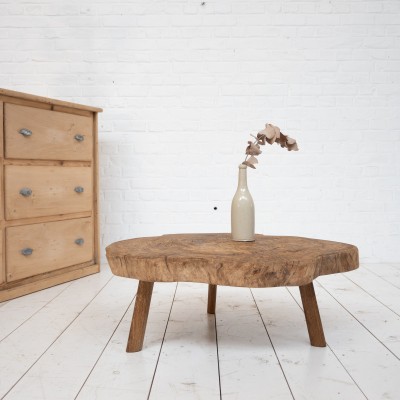 Primitive wooden coffee table, early 20th century