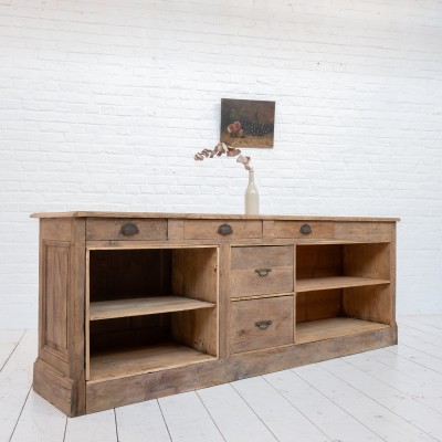 Oak haberdashery counter, early 20th century