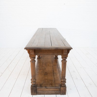 Oak draper's table, late 19th century