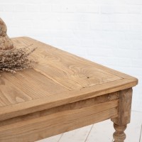 Rare square elm farm table, early 20th century