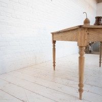 Rare square elm farm table, early 20th century