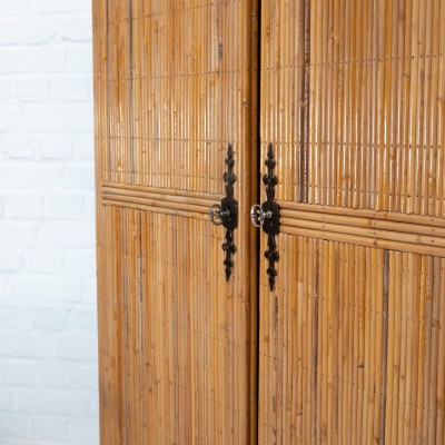 Armoire / Penderie en bambou par Audoux Minet, 1950