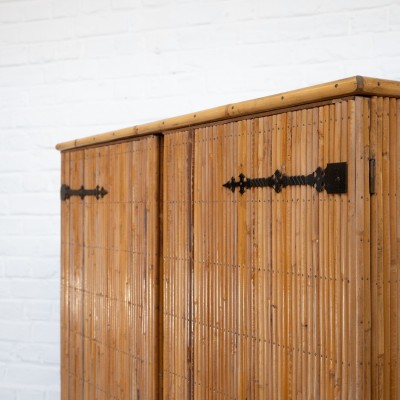 Armoire / Penderie en bambou par Audoux Minet, 1950