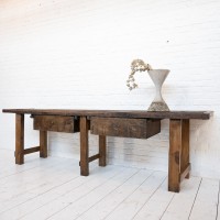 Impressive oak work table, 19th century