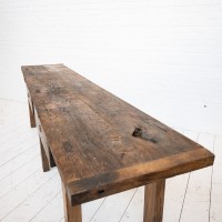 Impressive oak work table, 19th century