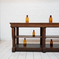 Exceptional oak haberdashery drapery  table, 1930