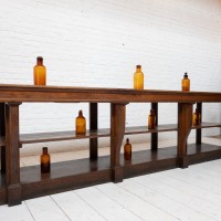 Exceptional oak haberdashery drapery  table, 1930