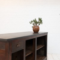 Antique oak and stone counter, 1900