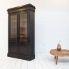 Napoleon III blackened pearwood 2-door bookcase