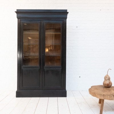 Napoleon III blackened pearwood 2-door bookcase