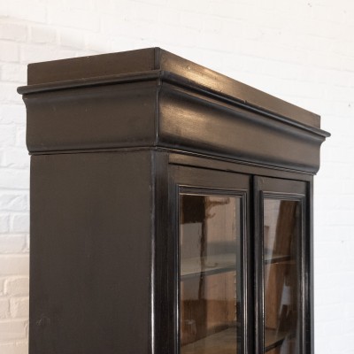 Napoleon III blackened pearwood 2-door bookcase