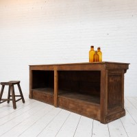 French antique oak and marble counter, 1930