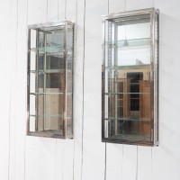 French Pair of nickel-plated brass display cabinets, 1930