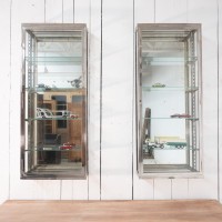 French Pair of nickel-plated brass display cabinets, 1930