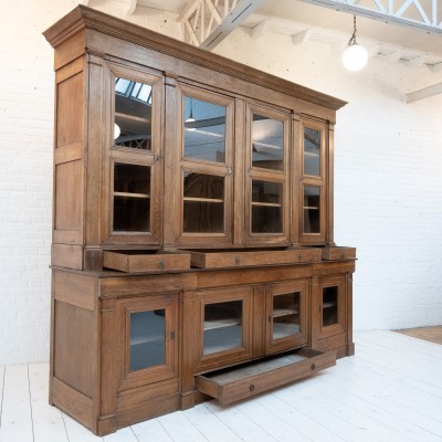 Large French oak bookcase, 19th century