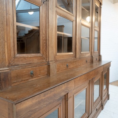 Large French oak bookcase, 19th century