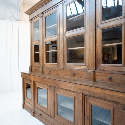 Large French oak bookcase, 19th century