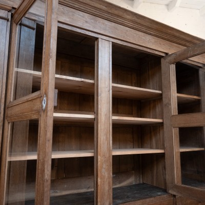 Large French oak bookcase, 19th century