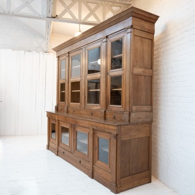 Large French oak bookcase, 19th century