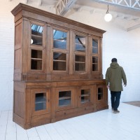 Large French oak bookcase, 19th century