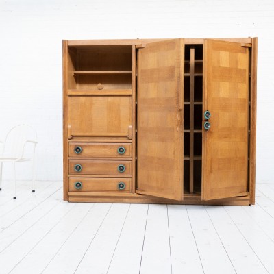 GUILLERME et CHAMBRON french oak cabinet 1950s