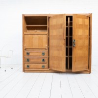 GUILLERME et CHAMBRON french oak cabinet 1950s