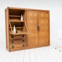 GUILLERME et CHAMBRON french oak cabinet 1950s