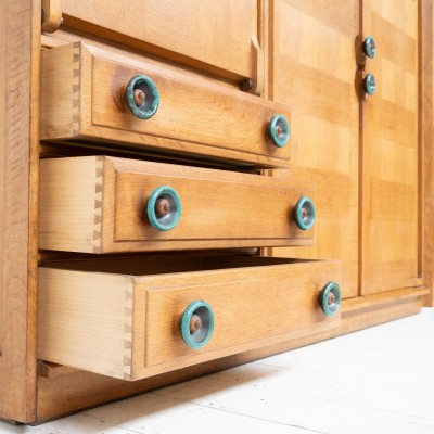 GUILLERME et CHAMBRON french oak cabinet 1950s