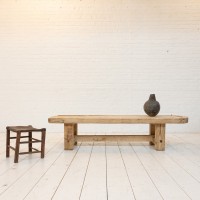 Grande table basse en bois, début 20ème