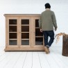 3-door oak and bluestone display cabinet, 1930