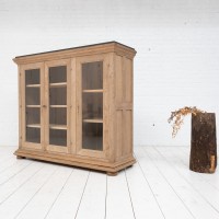 3-door oak and bluestone display cabinet, 1930