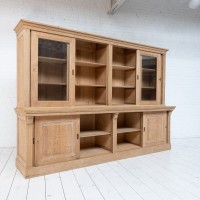 Antique oak bookcase with sliding doors, 1930