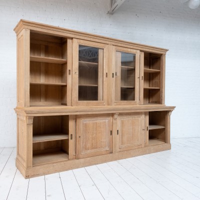 Antique oak bookcase with sliding doors, 1930