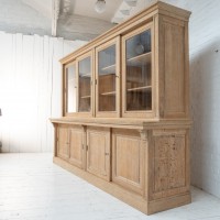 Antique oak bookcase with sliding doors, 1930